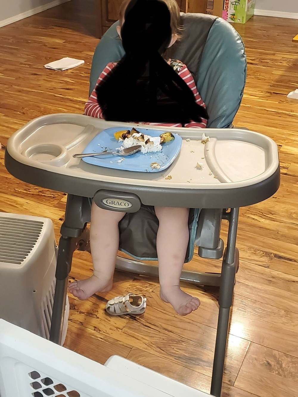 Graco Teal and Gray Convertible High Chair